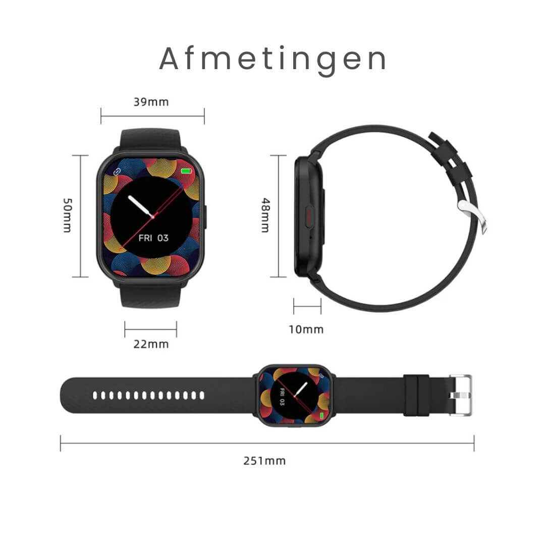 Fitpro Ultra Smartwatch voor iOS/Android-telefoons met real-time hartslagmeter, bloeddruk- en zuurstofmonitor