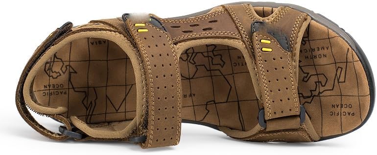 VENTO Heren Leren Sandalen – Comfortabele Zomerslippers voor het Strand