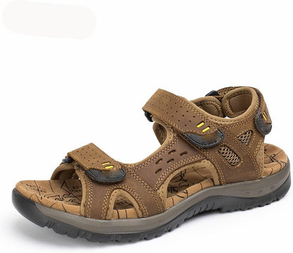 VENTO Heren Leren Sandalen – Comfortabele Zomerslippers voor het Strand