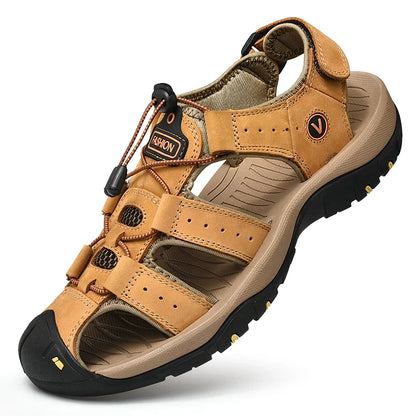 BRAVO Herren Sommersandalen – Strand- und Wandersandalen aus Leder