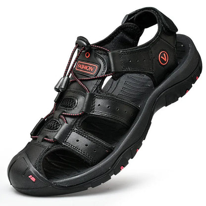 BRAVO Herren Sommersandalen – Strand- und Wandersandalen aus Leder