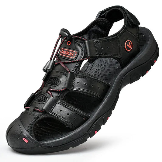 BRAVO Heren Zomersandalen – Leren Strand- & Wandelsandalen