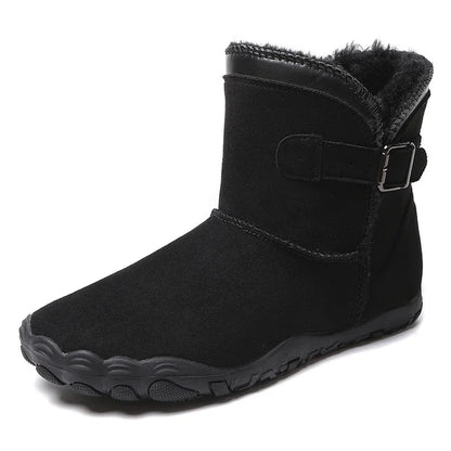 Outdoor Snow Boots Men's Anti-slip Waterproof Fleece Lined Warm Five-Finger Cotton Shoes Women's Thick Bottom Barefoot Winter...