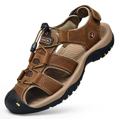 BRAVO Herren Sommersandalen – Strand- und Wandersandalen aus Leder