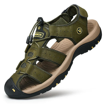 BRAVO Herren Sommersandalen – Strand- und Wandersandalen aus Leder