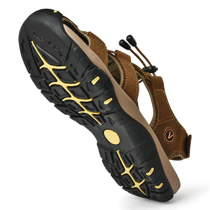 BRAVO Herren Sommersandalen – Strand- und Wandersandalen aus Leder